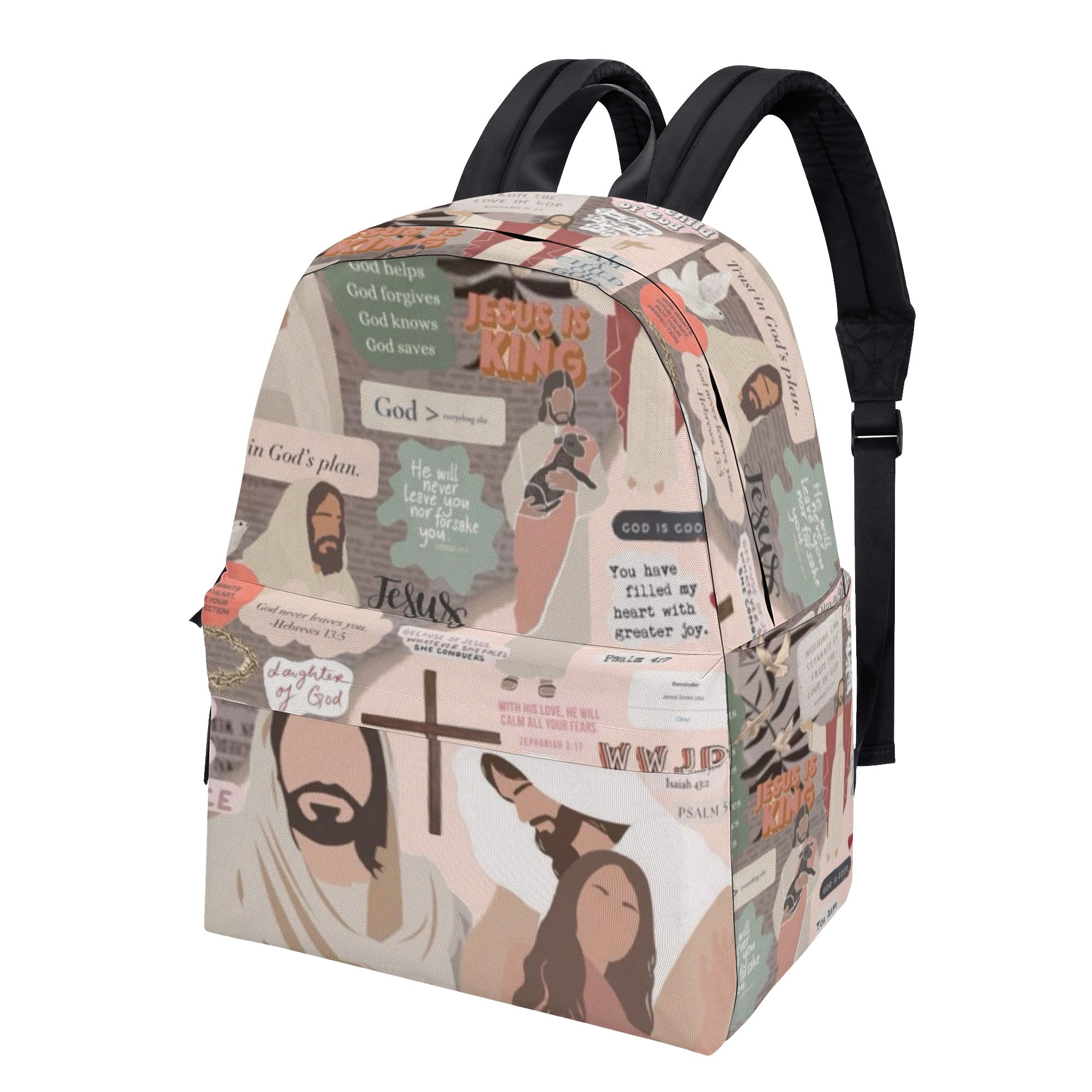 God Never Leave You Backpack, Jesus Backpack, Christian Jesus Backpack. PLAF13